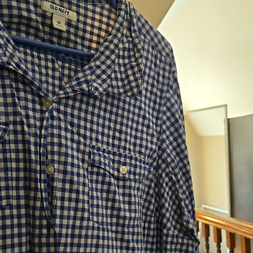 Old Navy Blue Casual Button Down Shirt